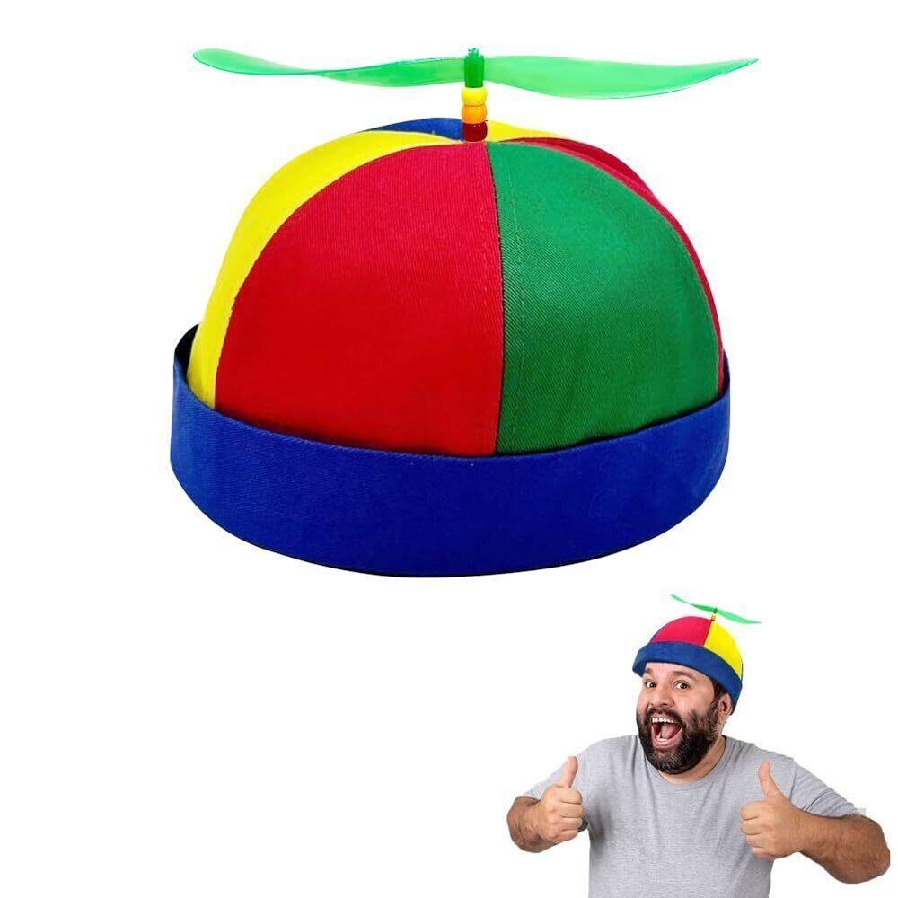 6155 Propeller Hat,Helicopter Hat,with Propeller,Rainbow Pinwheel hat,Funny